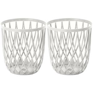 Prosperplast Draadmand/wasmand/opbergmand - 2x - van stevig kunststof - wit - D45 x H45 cm -
