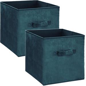 5five Opbergmand/kastmand - Set van 4x stuks - petrol groen - 29 liter - 31 x 31 x 31 cm - Opbergboxen - V -