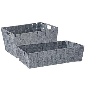 Kipit Kast/badkamer opbergmandjes set van 6x stuks zilvergrijs in 2 formaten -
