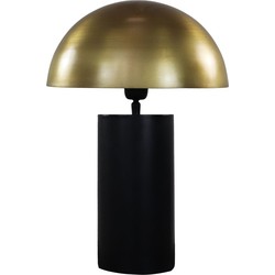 HSM Collection HSM - -Tafellamp met Kap-30x30x45-Zwart|Goud-metaal