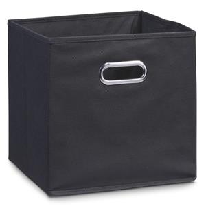 Zeller Opbergmand/kastmand - Set van 5x stuks - zwart - 28 x 28 cm - polyester - speelgoedmand -