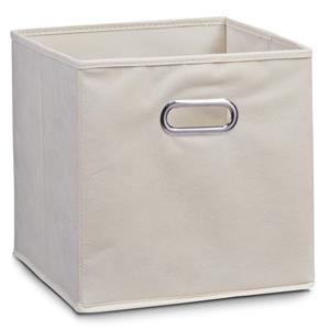 Zeller Opbergmand/kastmand - Set van 5x stuks - beige - 28 x 28 cm - polyester - speelgoedmand -