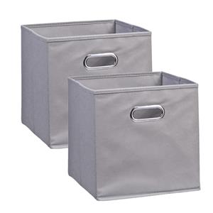 Zeller 5x stuks grijze opbergmanden/kastmanden 32 x 32 cm -