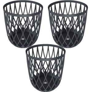 Prosperplast 3x Stuks kunststof opbergmanden antraciet cm -