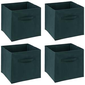 5five Opbergmand/kastmandje - 6x - Smaragd groen - 31 x 31 x 31 cm - 29 liter - Vakkenkast manden - Stof -