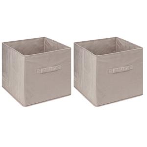 5five Opbergmand/kastmandje - 6x stuks - Beige - 31 x 31 x 31 cm - 29 liter - Vakkenkast manden - Stof -