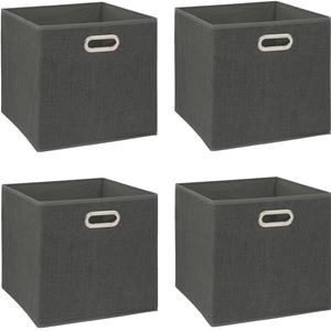 5five Opbergmand/kastmandje - 6x - Donkergrijs - 31 x 31 x 31 cm - 29 liter - Vakkenkast manden - Stof -