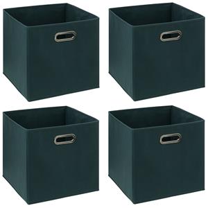 5five Opbergmand/kastmandje - 6x - Smaragd groen - 31 x 31 x 31 cm - 29 liter - Vakkenkast manden - Stof -