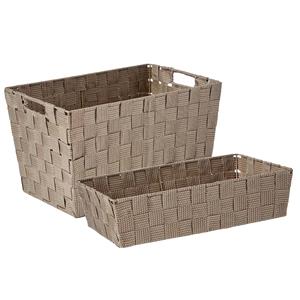 Kipit Kast/badkamer opbergmandjes set van 6x stuks beige in 2 formaten -
