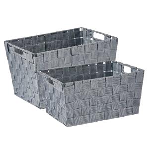 Kipit Kast/badkamer opbergmandjes set van 6x stuks zilvergrijs in 2 formaten -