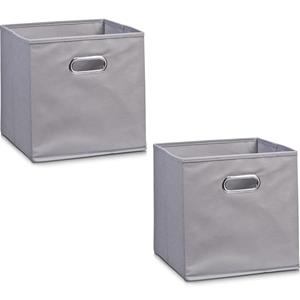 Zeller Opbergmand/kastmand - 6x - grijs - 28 x 28 cm - polyester - speelgoedmand -