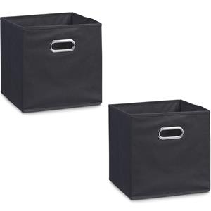 Zeller Opbergmand/kastmand - 6x - zwart - 28 x 28 cm - polyester - speelgoedmand -