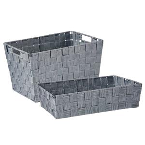 Kipit Kast/badkamer opbergmandjes set van 6x stuks zilvergrijs in 2 formaten -
