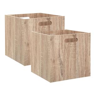 5five Set van 4x stuks opbergmand/kastmand 29 liter bruin/naturel van hout 31 x 31 x 31 cm -