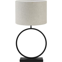 Light & Living Tafellamp Liva|Livigno - Zwart|Naturel - Ø40x78,5cm