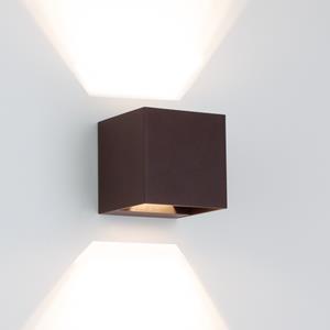 KS Verlichting Reach Up&Down Muurlamp Zwart/Bruin kubus met LED