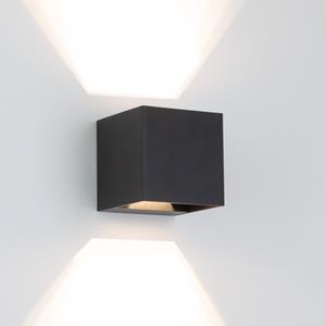 KS Verlichting Reach Up&Down Muurlamp Zwart kubus met LED