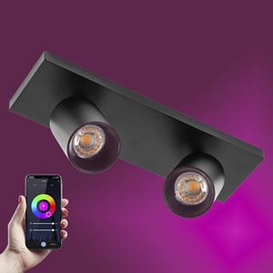 KS Verlichting Mila 2 Opbouwspot Zwart met Smart RGB LED