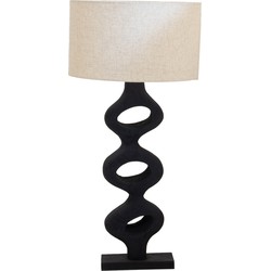 Giga Meubel  Tafellamp Zwart 80cm - Incl. Kap - Mangohout - Savio