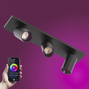 KS Verlichting Mila 3 Opbouwspot Zwart met Smart RGB LED