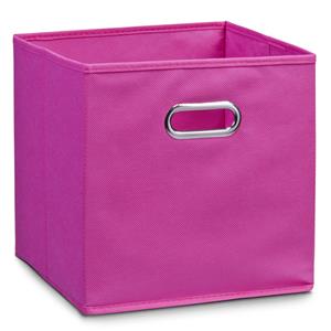 Zeller Opbergmand/kastmand - Set van 8x stuks - roze - 28 x 28 cm - polyester - speelgoedmand -