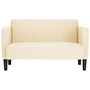 vidaXL Loveseat bank 109 cm corduroy stof crèmekleurig