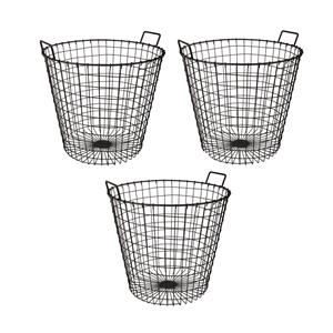 Merkloos 3x stuks opbergmand / draadmanden metaal antraciet 45 x 45 cm -