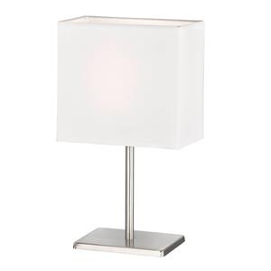FH Lighting Tafellamp KATE met stoffen kap, nikkel/wit