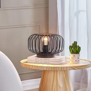 LINDBY tafellamp Krish in kooilook, zwart