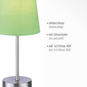 JUST LIGHT. Heinrich tafellamp met groene stoffen kap
