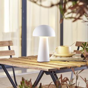 LINDBY Zyre LED oplaadbare tafellamp, wit, IP44, touchdimmer