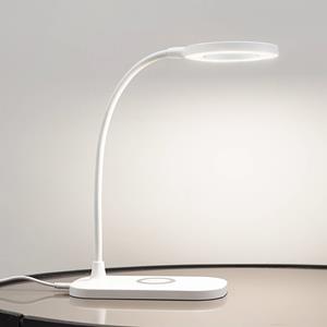 LINDBY LED tafellamp Siona, wit, CCT, dimbaar, laadstation
