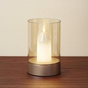 LINDBY LED tafellamp Lumana, amber, glas, dimbaar