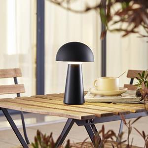LINDBY Zyre LED oplaadbare tafellamp, zwart, IP44, touchdimmer