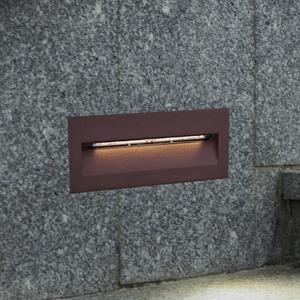 LUCANDE LED wand inbouwlamp Loya, 23 x 8 cm, roest, IP54