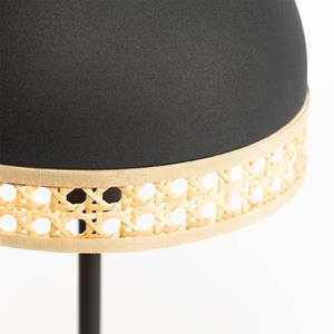 LINDBY tafellamp met rotan, zwart