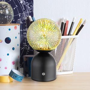 Globo Julsy LED tafellamp, zwart, 3D, hoogte 21 cm, CCT