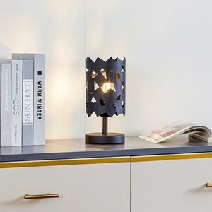 LUCANDE tafellamp Aeloria, zwart, ijzer, Ø 12 cm, E27