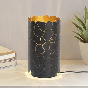 LINDBY tafellamp Aralena, zwart/goud, hoogte 26,5 cm