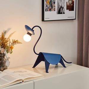 LUCANDE tafellamp Idalina, Dino, blauw, staal, 44 cm