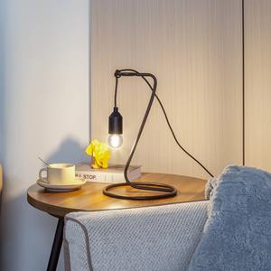 LINDBY tafellamp Elira, zwart, metaal, 35 cm hoog, ES27