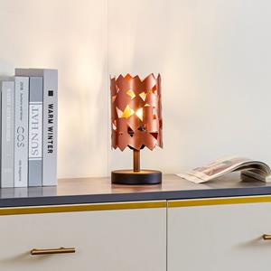 LUCANDE tafellamp Aeloria, koper, ijzer, Ø 12 cm, E27