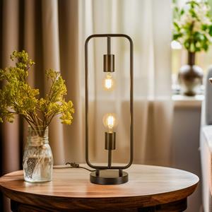 LUCANDE Tornike tafellamp, 2-lamps, ijzer