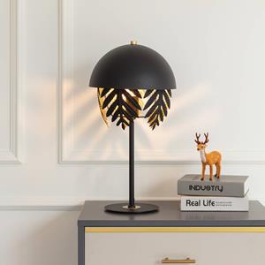 LUCANDE Aparas tafellamp bladlook, zwart-goud