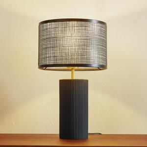LINDBY Sorscha tafellamp, zwart, ijzer, Ø 26 cm
