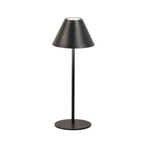 FH Lighting Kano LED oplaadbare tafellamp, zwart, dimbaar, verstelbaar, IP54