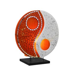 Woru Ying Yang glasmozaïek tafellamp oranje/wit