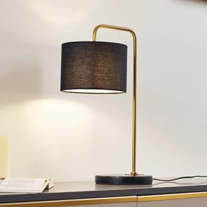 LINDBY Hillary tafellamp, zwart/goud, marmer, 49 cm