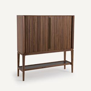 AM.PM Walnoot en lederen highboard/bar, Liamca