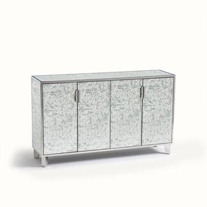 OTTO STUDIO FOR AM.PM 4-deurs spiegel en metalen buffetkast, roestvrij staal Blur